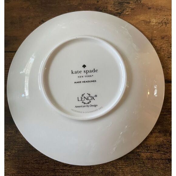 KATE SPADE Decorative Plate Make Headlines CHARM by Lenox 6” New - Picture 2 of 3